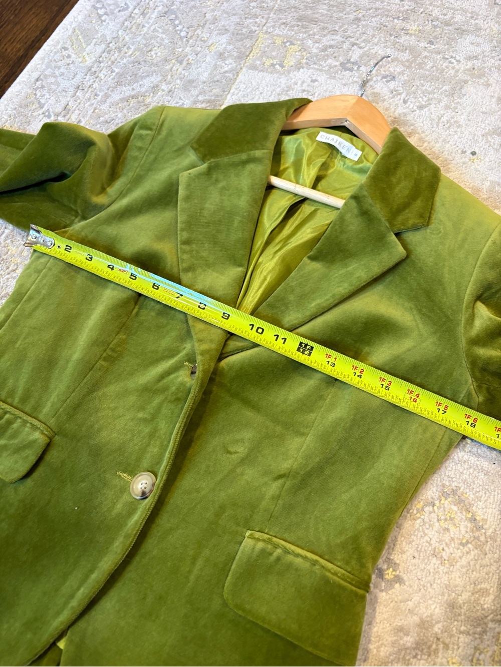 Chaiken Moss Green Velvet Blazer - Picture 8 of 12